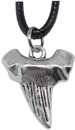 BESPORTBLE Sharkenzahn Halskette mit Metallanhänger in Silber für Männer | Surfer Look, Alltagstauglich für Partys Geeignet, Schlichtes Design mit Kreativer Note