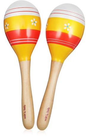 FUTUREORYY 1paar Holzmaracas Für Junge Mädchen Bunte Handheld-musikinstrumente Für Kleinkinder Rhythmusspielzeug Frühen Musikbildung Leicht Und Einfach Zu Halten