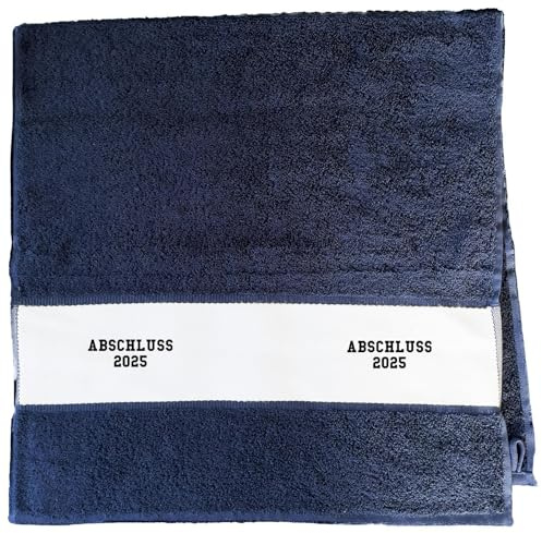 Huuraa Handtuch Abschluss 2025 Schulabschluss 50x100cm French Navy Baumwolle Handtuch Geschenkidee