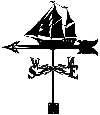 Veleta de jardín de Acero Inoxidable con Forma de Gallo, indicador de dirección del Viento, Adorno de Veleta (Vela)