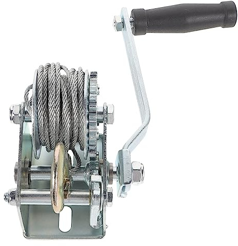 Argano elettrico portatile Verricello for impieghi gravosi, verricello da traino manuale Mini verricello for rimorchio 500LBS con cavo in acciaio da 7 m for auto, lavori domestici, movimentazione merc