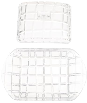 BIUDECO Mantequera de Vidrio Transparente con Tapa, Recipiente Hermético