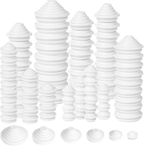 90 Pièces Passe Fil Caoutchouc, 6 Tailles de Passe Cable Caoutchouc Blanc, 30mm, 25mm, 22mm, 14mm, 12mm, 10mm Passe Fil, Oeillet en Caoutchouc pour Protection de Câbles