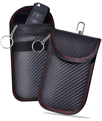 ​​Faraday Pouch for Car Keys | Homiladi 2PCS Black Car Key Signal Blocker Pouch | Anti-Theft Keyless Car Key Signal Blocker & Fob Protection Pouches | Rfid Key Pouches