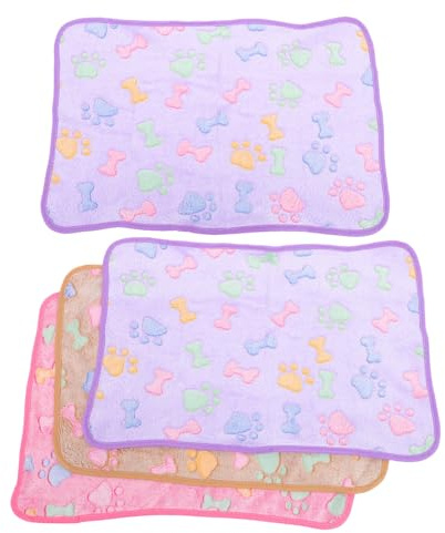 DECOMELODY Lot de 4 Couvertures Lavables pour Cage de Cobayes 60X40 CM en Polyester Doux Tapis de Couchage Chaud pour Petits Animaux Doublures Réutilisables pour Lapins Hamsters et