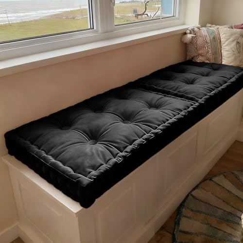 WLXFF Bankkissen, Bankauflage Sitzbankkissen Stuhl-Sitzkissen, Tufteter Samt Bankauflage, 10cm Dick Sitzkissen Sitzpolster Bank FüR Outdoor, Gartenbank, Terrasse, Fensterbank,No9,120x40cm