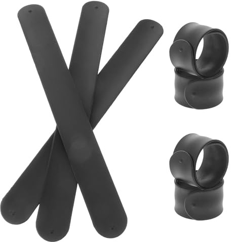 Hohopeti 12 Braccialetti a Scatto in Silicone Nero, Fai da Te, Comodi, per Feste e Bomboniere per Bambini
