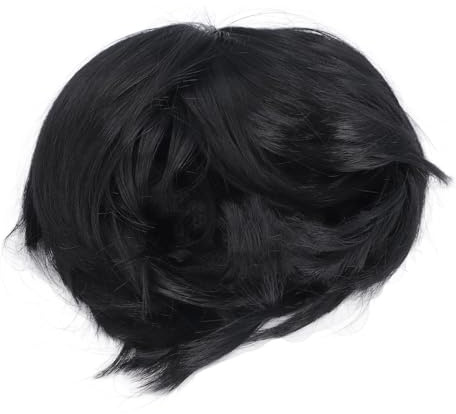 Xiuganpo Männer Cosplay Perücke Stilvolles Kurzes Synthetisches Haarteil für Party Halloween Kostüm Alltag (BLACK)