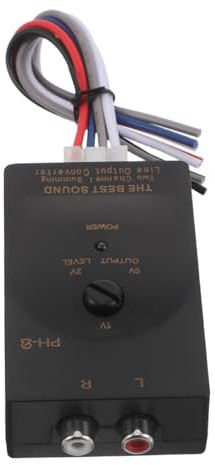 Didiseaon Convertitore Amplificatore per Auto Rca Alto-basso Funzione Ritardo, Adattatore Audio per Subwoofer e Stereo Auto, Compatibile Plug And Play per Impianto Audio Veicolare