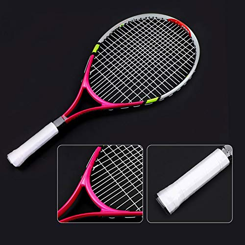 Bamjour Träningsracket i Aluminiumlegering Av Hög Kvalitet för Nybörjare och Medelstora Spelare - Lätt, Färgglad Design - Inkluderar Bärväska (Rose Red)