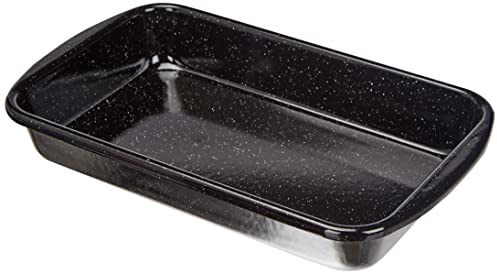 Riess, 0434-022, Auflaufform 32x19, Classic Back- und Bratenform, LBH 36x21.2x5.5 cm, Gewicht 1 kg, Emaille, schwarz, Bratpfanne, Induktion, Auflaufform, Manufakturarbeit aus Österreich