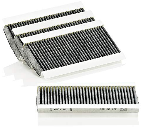 MANN-FILTER CUK 22 008-4 Innenraumfilter/Kabinenluftfilter - Pollenfilter mit Aktivkohle (4er Set) für Pkw + Transporter | Cuk 22 008-4 Kompatibel mit 3 (E90),3 Cabriolet (E93),3 Coupe (E92),3 Touring (E91)