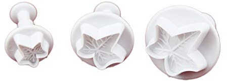 Set of 3pcs Veined Ivy Leaf Plunger Cutter cake decorating fondant plunger embossing tool