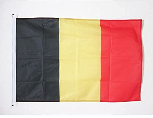 AZ FLAG Bootsflagge Belgien 90x60 cm Mesh-Polyester Kunststoffringe | Für außen und Boote Belgische Bootsflagge wetterfest mit doppelten Nähten und verstärkten Kanten