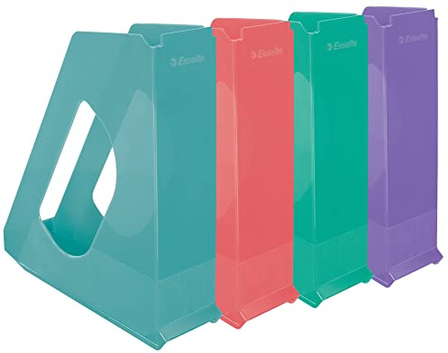 Esselte Zeitschriftenordner, 10er Pack, A4-Papierablage für Dokumente, Kataloge und Broschüren, Für Zuhause/Büro, Zur Schreibtischorganisation, Colour'Breeze Serie, pastell, 626281