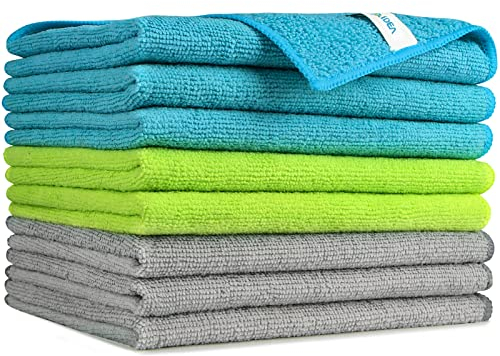 AIDEA Microfibre Cleaning Cloths Pack of 8, Multifunctional Reusable Cleaning Towels, Lint Free Streak Free Washable Cloth Duster for House, Kitchen, Car, Motorbike, Windows 30 x 40 cm