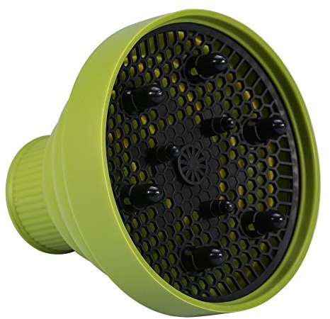 Hair Blower Diffuser Hairdryer Cover Styling Foldable Folding Collapsible Silicone Hairdressing Tool Attachment for Natural Wavy Fine Thick Hair for Home Barbershop Hairdressing Salon(Green)