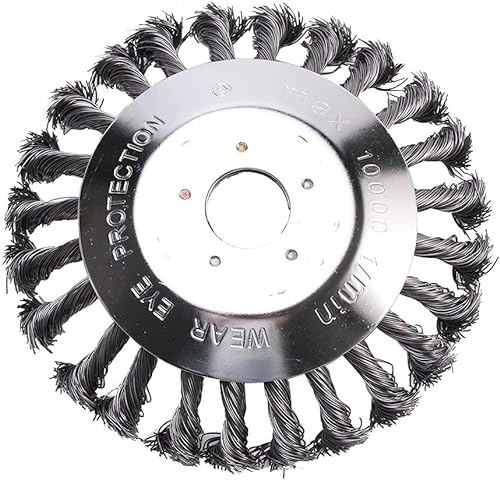 YUET 6'' Grass trimmers Strimmer Head Garden Trimmer Wire Brush Solid Steel Wheel Weed Razors Snow Island Plough Rope Mower for Lawn Rotating Replacement Tool (6 inches)