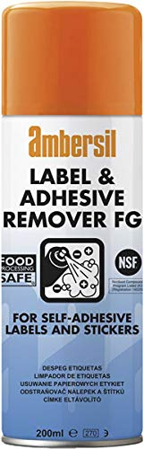 Pack of 5 Ambersil 200ml Label & Adhesive Remover FOOD SAFE FG NSF K3 30254