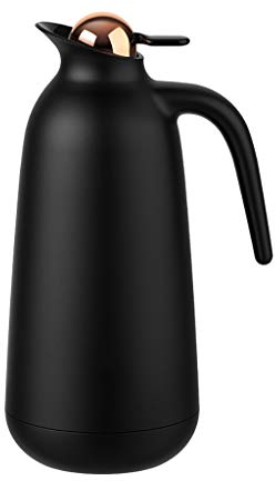 Vacuum Insulated Thermal Carafe 1 Liter,Coffee Carafe Pitcher With Lid,Double Wall Vacuum Insulated Thermo Jug,Thermal Carafe Jugs With Glass Liner,24 Hour Heat Retention ( Color : Black , Size : 1L )