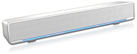 Barre de Son stéréo Filaire USB 3D avec lumière respiratoire à LED Bleue pour Haut-parleurs de télévision/cinéma Maison, Jeux, projecteurs, 12 Pouces