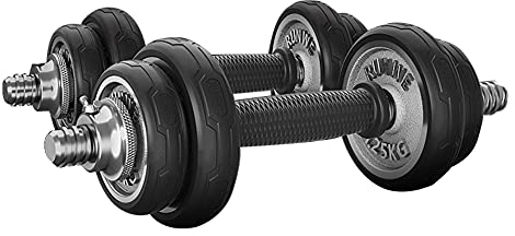 GEREP Hanteln Set Langhanteln Kurzhantel Mit Verlängerungsstange Für das Training von Heimfitnessgeräten, Einstellbares Gewicht/Schwarz / 2×5kg
