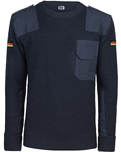 BWuM Bundeswehr Pullover mit Flaggen, Größe:XL, Farbe:Navy Blau