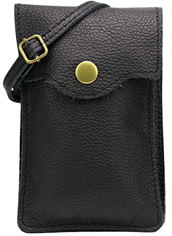 SH Leder Damen Handytasche Umhängetasche Geldbörse Multifunktion Beutel Schultertasche aus Echtleder Verstellbar Schultergurt Handy bis 6.8 Zoll 12x19cm ADA G3282