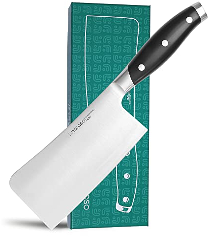 linoroso Coltello da Macellaio da 6.3 Pollici, Lama Affilata in Acciaio al Carbonio Forgiato Tedesco, per Tagliare Carne e Pollame con Ossa Dure, Ideale per Ristoranti e Uso Domestico- Serie Classica