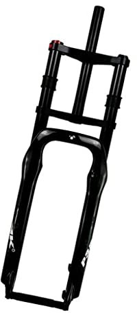 LHHL MTB Federgabel 26×4.0 Zoll Fette Gabeln Air Pressure Shock Absorber Fork Bergab Suspension Doppelte Schulterkontrolle Federweg 100mm 1-1/8 Straight Tube QR Scheibenbremse HL