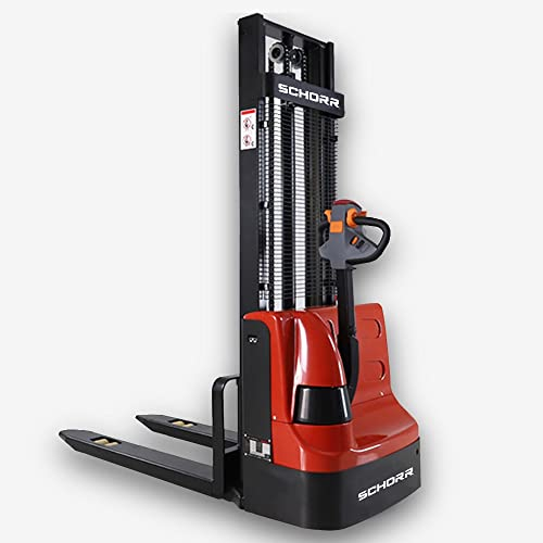 SCHORR Elektrostapler, Elektro Hochhubwagen, 1,2t Tragkraft, Deichselstapler, Hubhöhe 3000mm, wartungsfreundlich, stabil