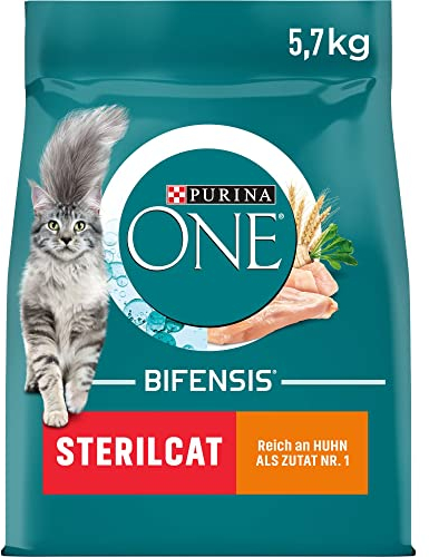 PURINA ONE BIFENSIS STERILCAT Katzenfutter trocken für sterilisierte Katzen, reich an Huhn, 1er Pack (1 x 5, 7kg)