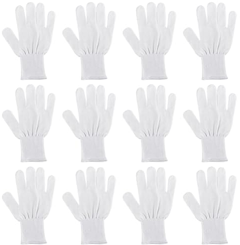 ThumbUP - Guanti Dermatologici in Cotone Bianchi 100% Made in Italy - Idratanti, Sottoguanti Maschera Mani, da Lavoro per Uomo e Donna - 12 Paia