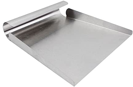 Proshopping Stainless Steel Scooper for Food, Large One-Piece Cast Square Food Scoop with Sides, 5.9 Inch Metal Ice Scooper, Cutting-board Scraper, Flour Utility Scoop with Multi-Purpose Use, Silver