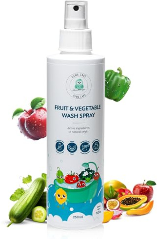 Desinfectante Frutas y Verduras Limpiador natural de frutas en spray para frutas y verduras, sin fosfatos, 250 ml