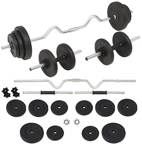 INLIFE Langhantel- und Kurzhantelset 30 kg,30.6kg,91401
