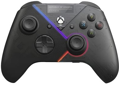 ASUS ROG Raikiri officially licensed Xbox controller, remappable buttons & triggers, 2 rear buttons, step & linear triggers, adjustable joystick sensitivity, 3.5mm jack with ESS DAC, for PC and Xbox