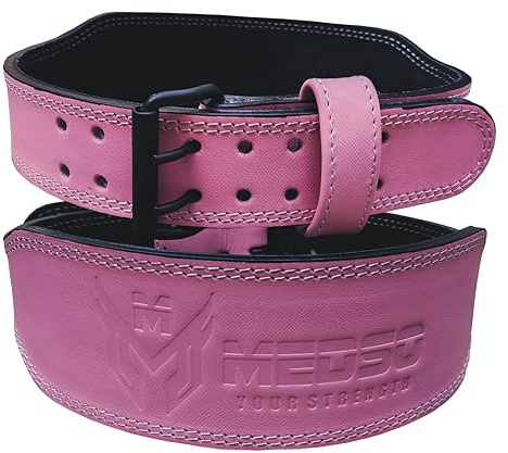 MEDSO Forever 7MM 100% Pro Leather Weight Lifting Belt Heavy Duty with Adjustable Buckle - Stabilizing Lower Back Support 4 Inches Wide For,Weightlifting,Powerlifting,Cross Training for Men Women