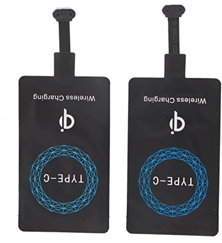 Kabelloser Ladeempfänger Type-C Ultraflach Selbstklebend, 2 Stück | Aktiviert Qi-Standard Für Handys Ohne Ladespule, Flexibles Silikon Verhindert Kabelgewirr