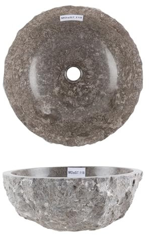 40 cm Marmor Waschbecken in grau von WOHNFREUDEN - Mit Unikat Auswahl