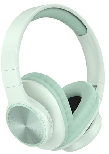 Fiauli Wireless Bluetooth Headphones,HIFI Stereo Sound Noise Reduction Wireless Headphones Over Ear,Bluetooth 5.3 Foldable Headphones With Mic,Adjustable Lightweight Headset for Travel Work (Green)