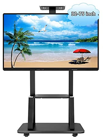 32-75 Pouces LCD à écran Plat, LED, Meuble TV OLED avec Plateau de Rangement, Chariot TV Mobile en métal pour salles de conférence de centres commerciaux