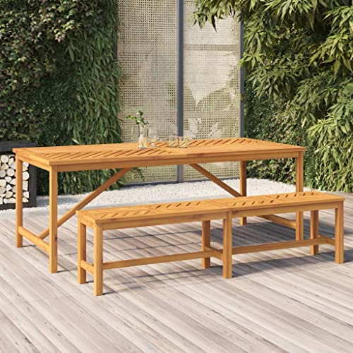AUUIJKJF Wohnartikel, Garten-Esstisch, 200 x 90 x 74 cm, Akazienholz, Anzugmöbel