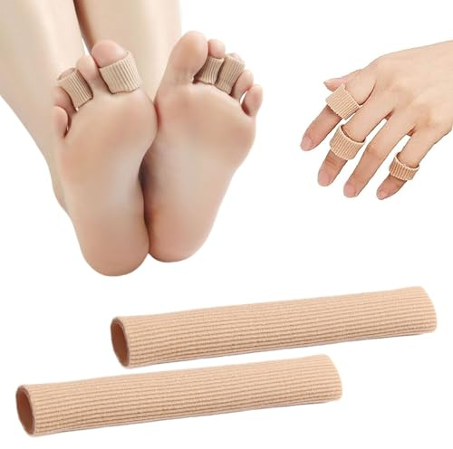 2 Stück Silikon Zehenschutz,Zehenschutz Großer Zeh,Zehenschutz Kleiner Zeh | Schlauchbandage,Zehenschutz Silikon,Zehenschutz Schaumstoff für Polsterung der Zehenblende,Callus Kissen,Corns Remover(15cm)