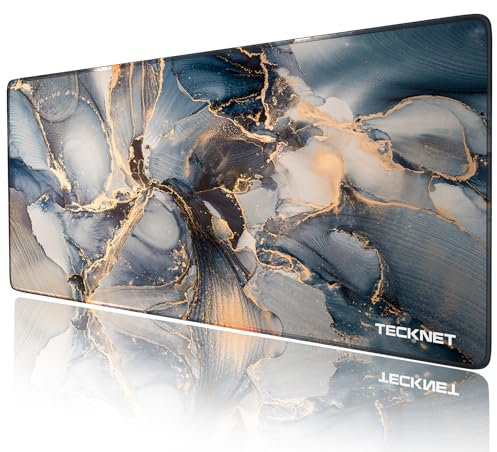 TECKNET Mauspad XXL Speed Gaming, 900x400 mm Schreibtischunterlage Schwarz, Gamer Mouse Pad, Wasserdicht mousepad, Spezielle Oberfläche Verbessert Präzision und Geschwindigkeit, rutschfeste Gummibasis