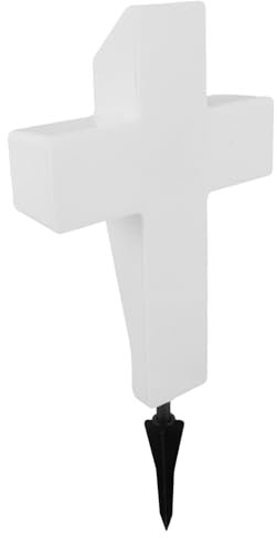 ibasenice Lampe Solaire En Forme De Croix À Led Décoration De Cimetière Plastique Résistant Aux Intempéries Installation Facile Sur Piquet
