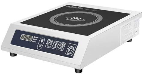 Plaque de cuisson à induction simple 3500 W - 1 plaque électrique à induction - 11 niveaux de puissance de 60 à 300 °C - Minuterie 24 heures - Protection contre la surchauffe - Charge maximale : 75 kg