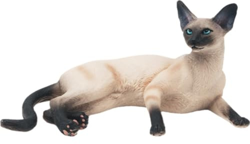 HiyyFloy Cat Model Siamese Cat Statue Ornament Lucky Cat Figurines Small Kitten Sculpture Art Decoration Collectible Ornament Home Decoration Fake Cat Model