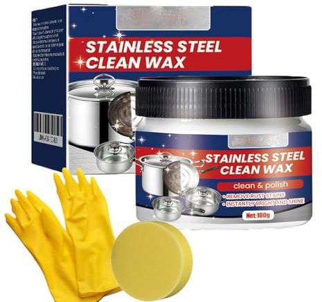 Nettoyant de cuisine multifonction en acier inoxydable pour appareils électroménagers, pâte de nettoyage magique en acier inoxydable pour graisse, cuisinières, four, évier (1)
