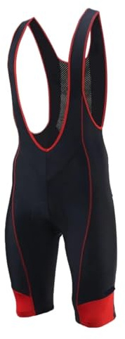 CNYUON Pantaloncini con Bretelle da Ciclismo da Uomo Pantaloncini con Bretelle da Bicicletta con fondello Pantaloncini con Bretelle da Ciclismo per Il Fitness Ciclistico(Red,XL)